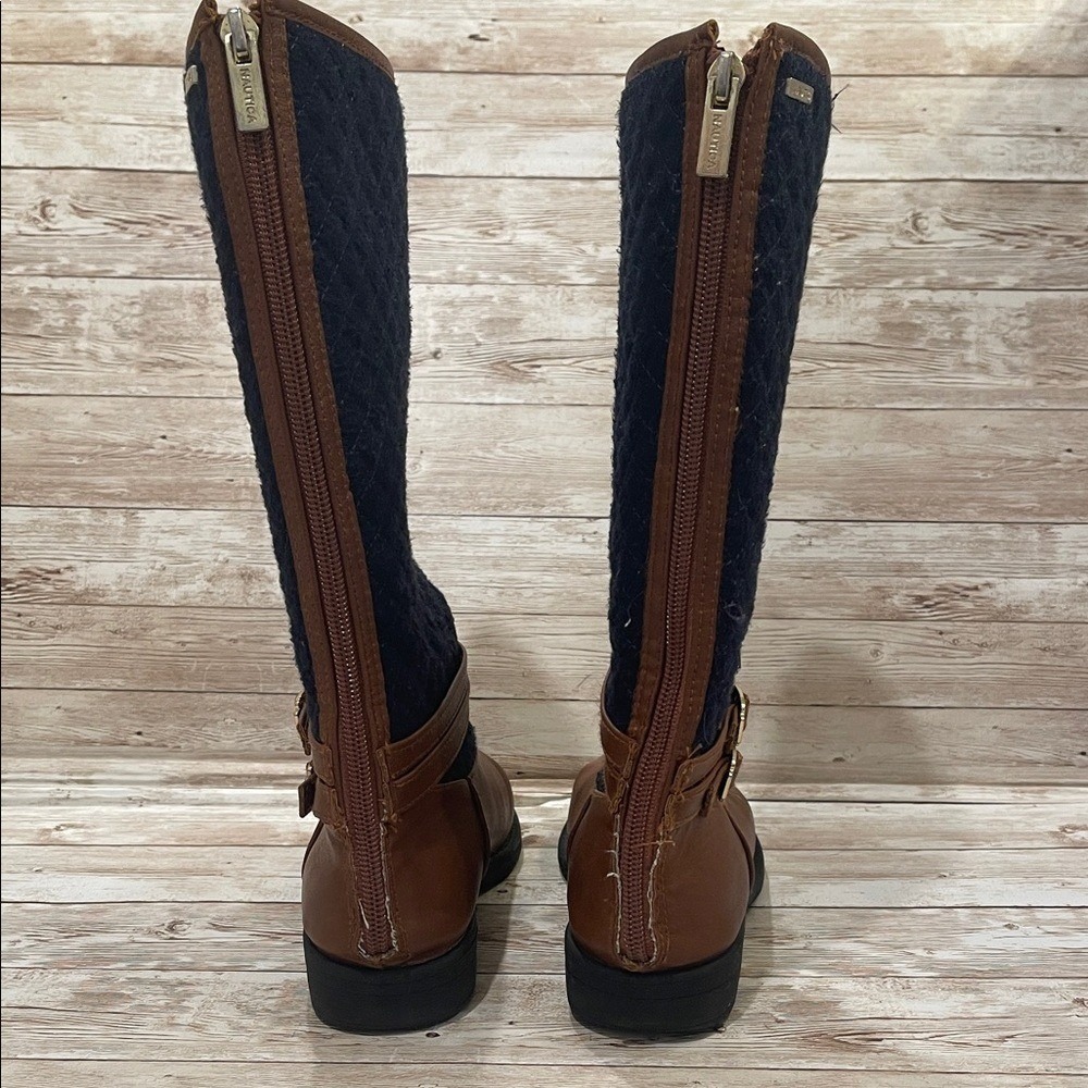 Nautica Kids Brown and Black Quilted Boots Preloved Size 2 Youth‎ - Picture 3 of 10
